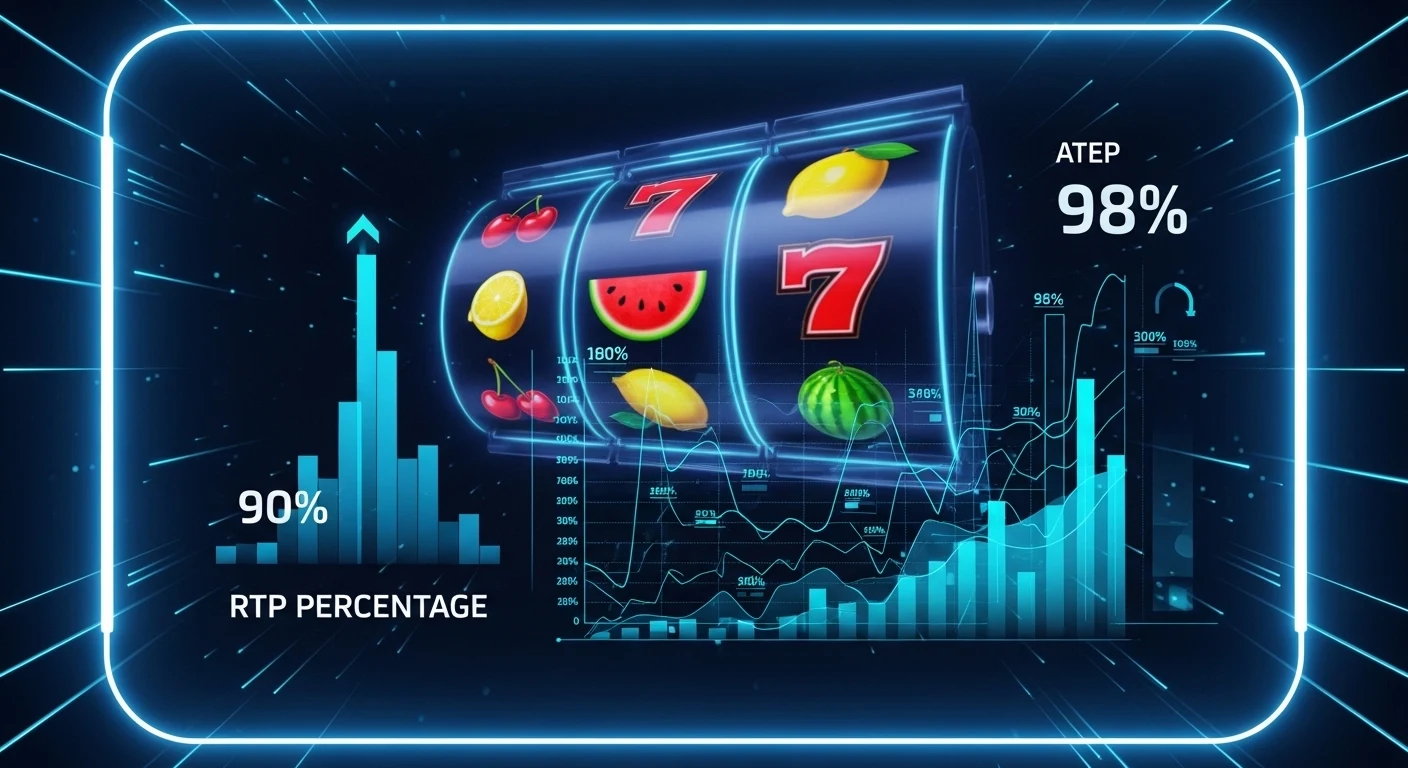 Yuqori RTP foizi va slot o‘yini statistikasi ko‘rsatilgan zamonaviy kazino ekrani